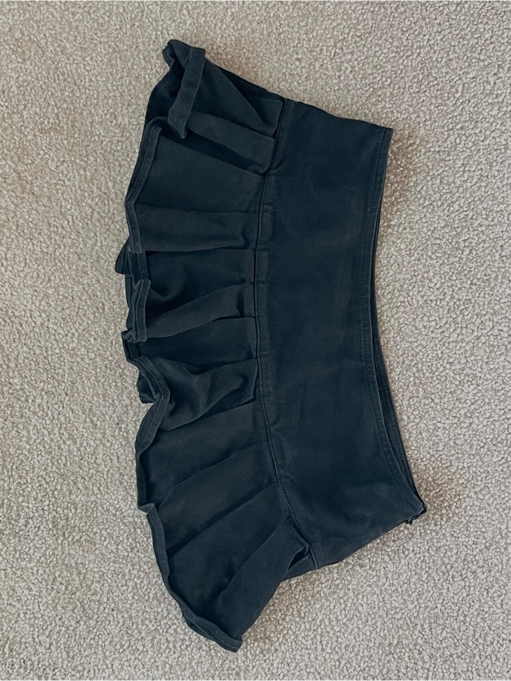 Women’s Black Ruffle Mini Shorts